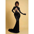 Unique High Neckline Beads Long Sleeves Elegant Mermaid Formal Party Dress