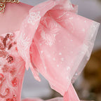 Toddler Communion Dress Girl Birthday Party Pink Gorgeous Fluffy Long  Pageant Dress