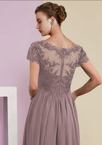 Elegant beautiful 3/4 length sleeves a-line lace mother dress