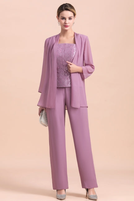 Elegant Cap-Sleeves Lace Chiffon Affordable Mother of Bride Online with Wrap