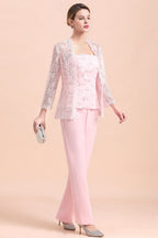 Elegant Strapless Appliques Mother of Bride Jumpsuit with Long Sleeves Wraps