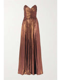 Mermaid / Trumpet Evening Gown Sexy Dress Cocktail Party Wedding Reception Floor Length Sleeveless Strapless Polyester with Ruched Slit