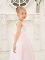 A-line Satin Tulle Ankle-length Pink Dress (2003227111)