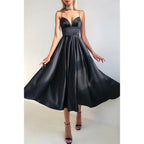 Spaghetti Straps V-neck Simple Party Dress