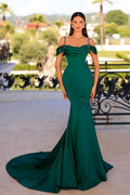 Fashionable Long Dark Green Mermaid Sleeveless Beading Satin Prom Dress