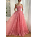 Tulle A-line Sweetheart Strapless with Pockets Party Prom Evening Dress