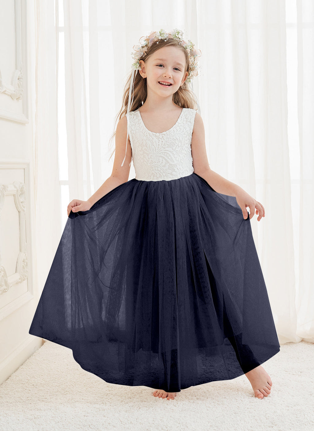 Enchanted Tulle Lace Flower Girl Dress