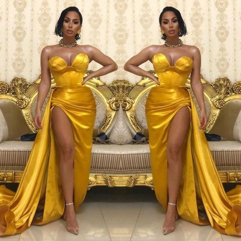 Glamorous Long Prom Dress With Split On Sale Sweetheart