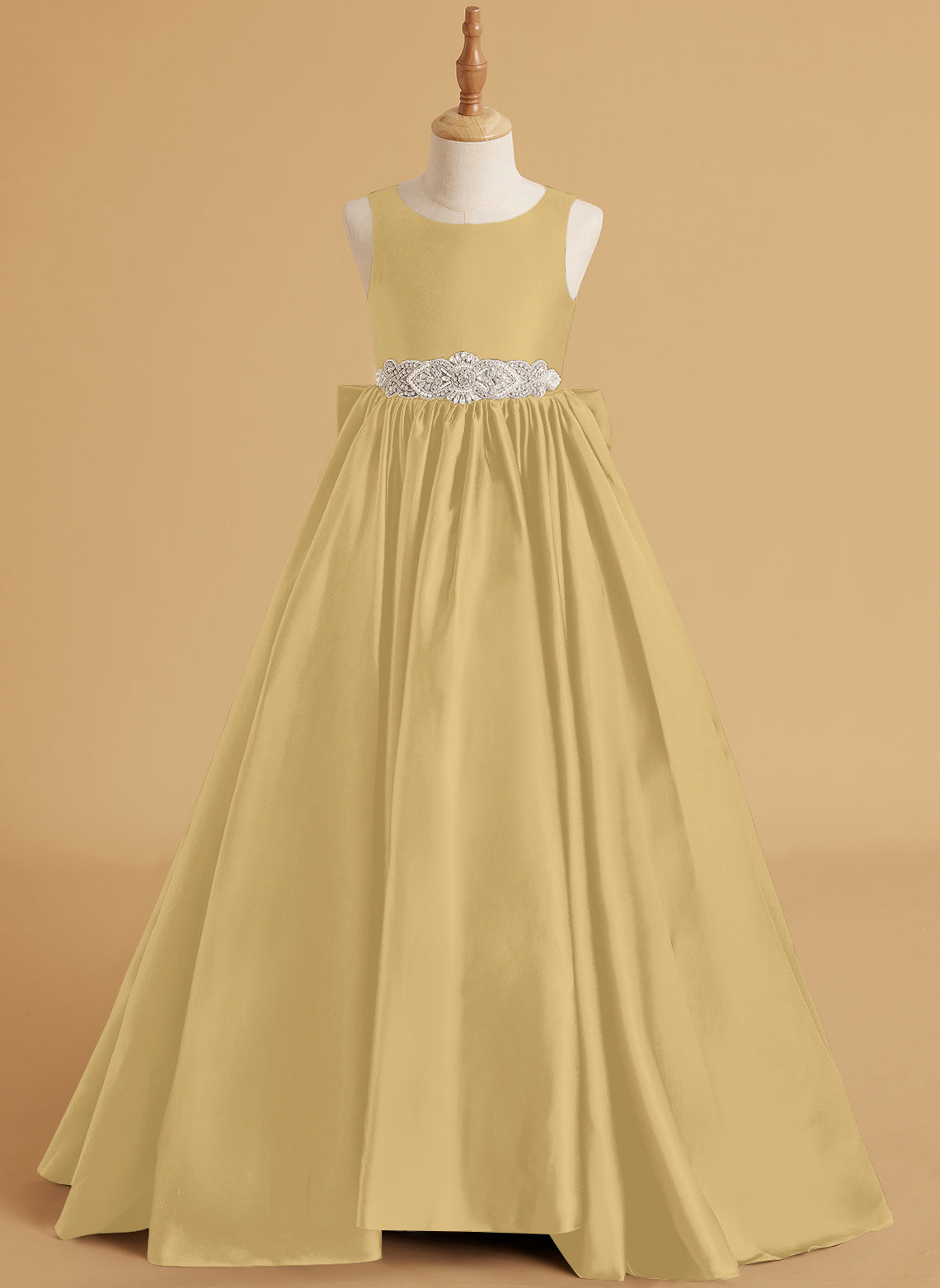 Ball-Gown/Princess Satin Sweep Train Flower Girl Dress
