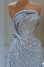 Gorgeous A-line Sleeveless Sequined Prom Dress With Ruffles