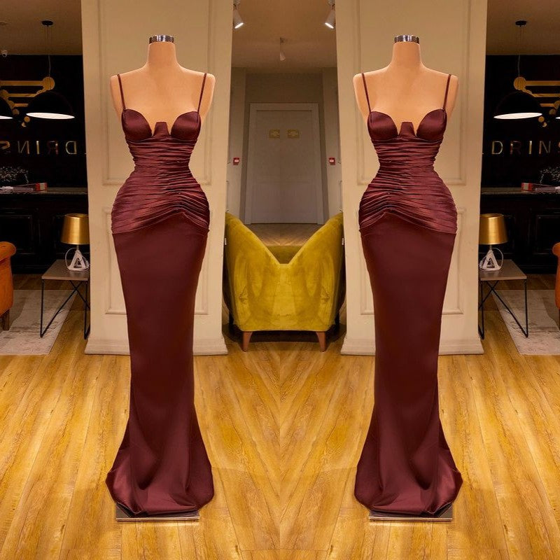 Gorgeous Mermaid Evening Ball Dresses Long Prom Dresses Spaghetti-Straps