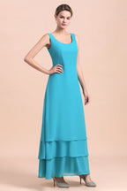 Gorgeous Square Neck Flowers Layers Mother of Bride Dress with Long Wraps