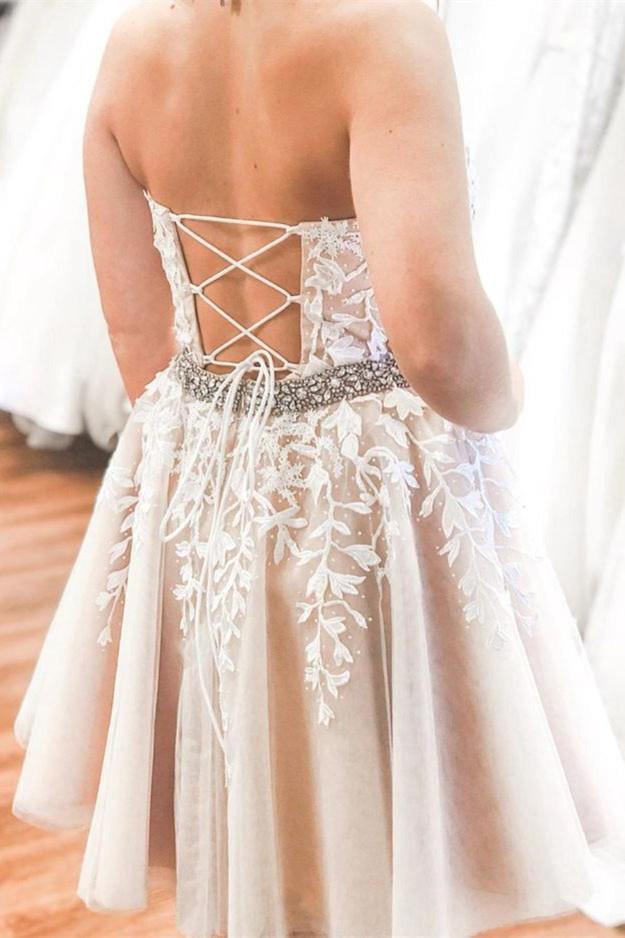 Halter Appliqued Homecoming Dress Short Prom Dress with Beading Belt