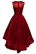 High-low Organza Beading Prom Dresses Evening Gowns Party Dresses