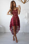 High Low Straps Simple Dark Lace Homecoming/Party Dresses