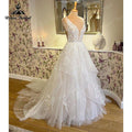 hochzeits Robe Mariee Princess A Line Wedding Dress with Deep V Neck Tank Bridal Reception Gown vestido de noiva princesa