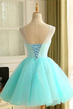 Homecoming Dress Beautiful Hand-Made Flower Short Prom Dress Party Dress