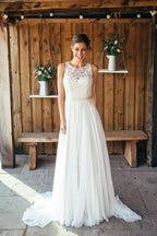 Beach Wedding Dress Lace Boho Bridal Gown With Train