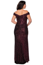 Sequined Off-Shoulder Modest Prom Sheath Dress