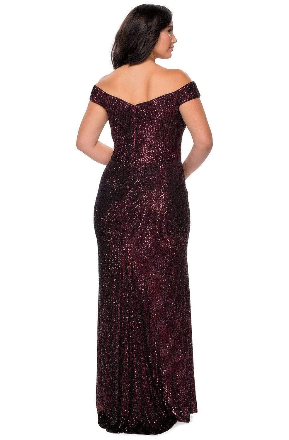 Sequined Off-Shoulder Modest Prom Sheath Dress
