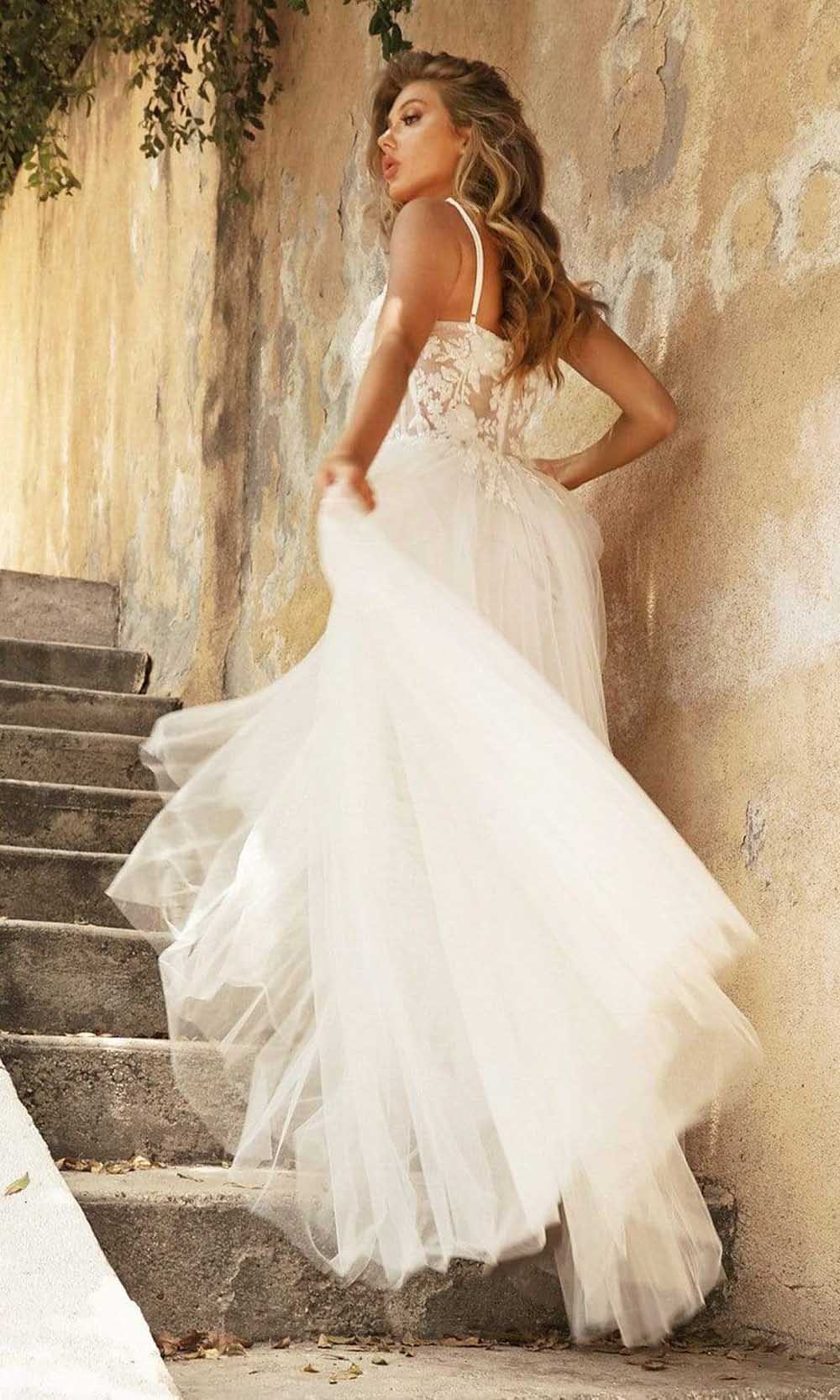 Sleeveless Layered Tulle Gown