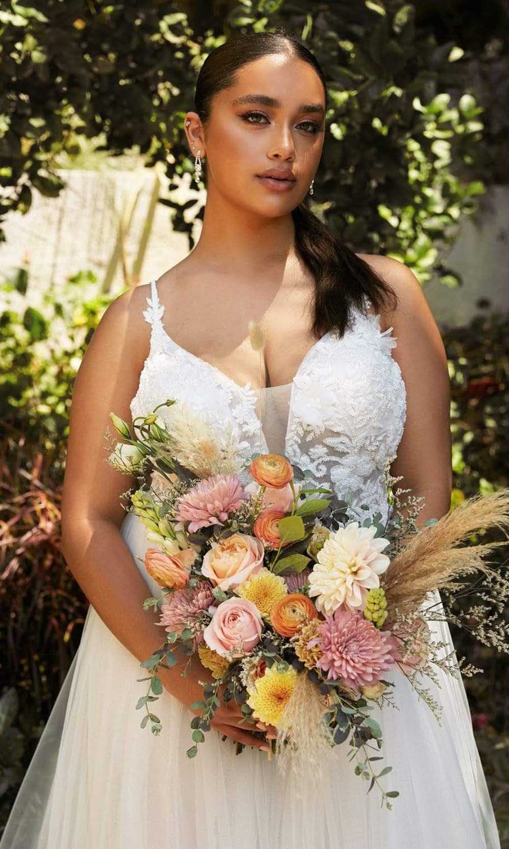 Sleeveless Layered Tulle Gown