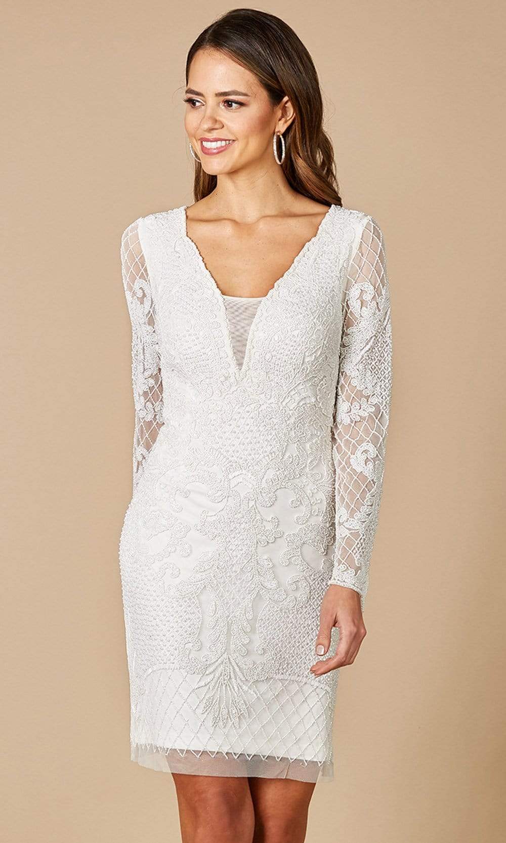 Plunging V-Neck Sheath Dress