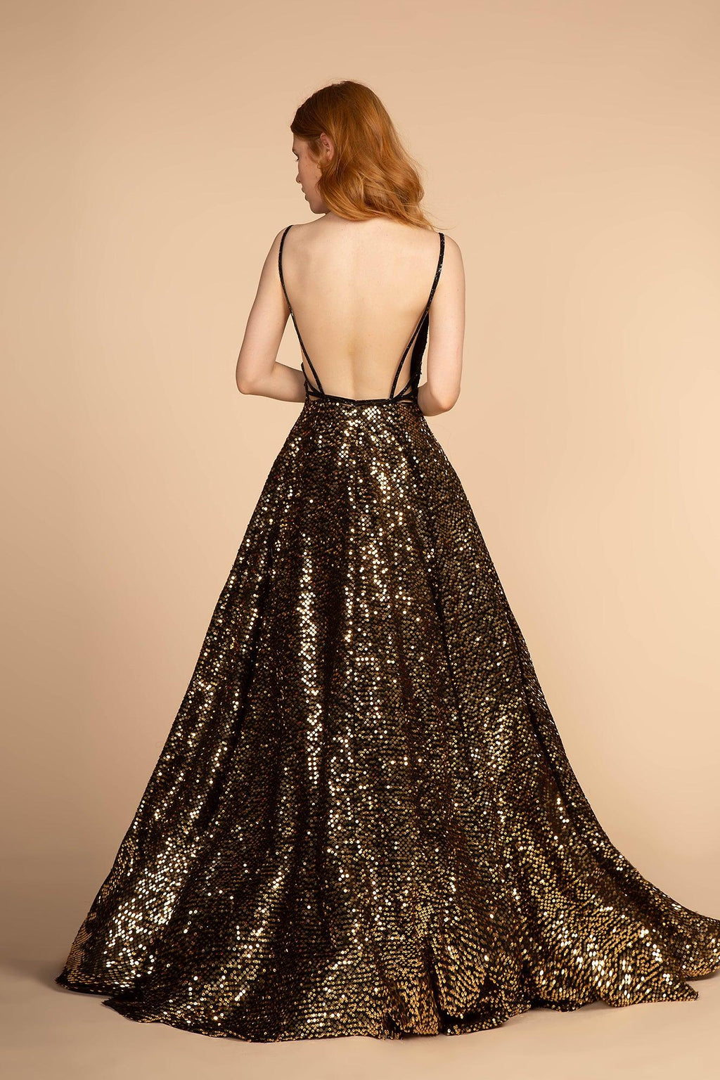 Long Fully Sequins Prom Formal Ball Gown