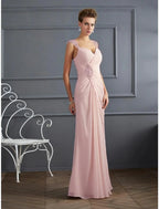 Mermaid / Trumpet Evening Gown Sparkle & Shine Dress Formal Floor Length Sleeveless Spaghetti Strap Chiffon with Rhinestone Ruched