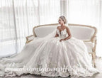 NumberSea 3D Flowrers Ball Gown Wedding Dresses Luxury Lace Appliqued