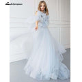 NumberSea A Line Beach Wedding Dresses Spaghetti Strap Tulle Backless