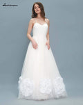 NumberSea A line Flower Wedding Dresses Off Shoulder