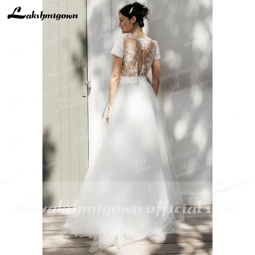 NumberSea A Line Lace Wedding Dresses Elegant Applique Long Sleeve