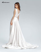 NumberSea A-line satin Wedding Dresses with sashes Sexy African