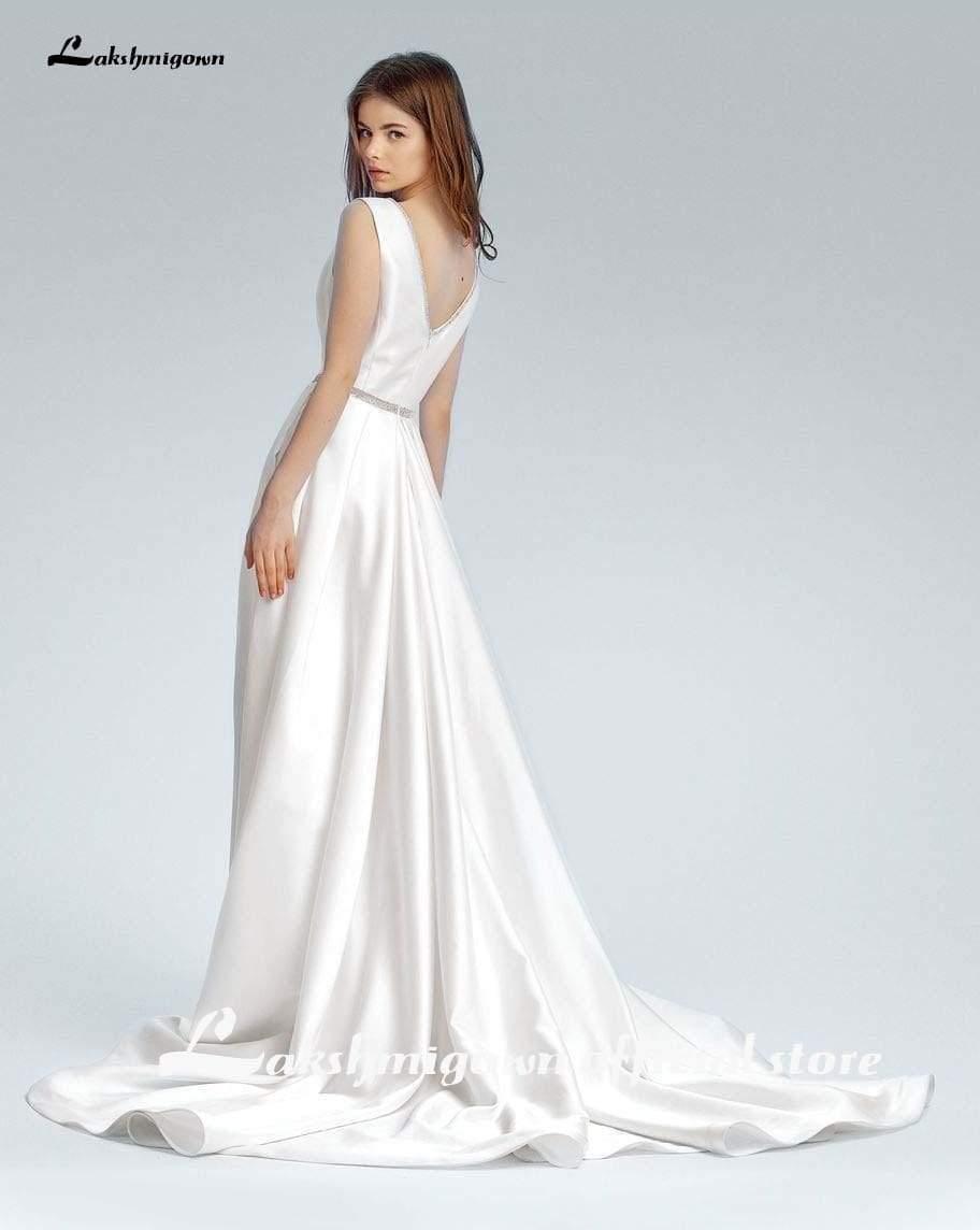 NumberSea A-line satin Wedding Dresses with sashes Sexy African