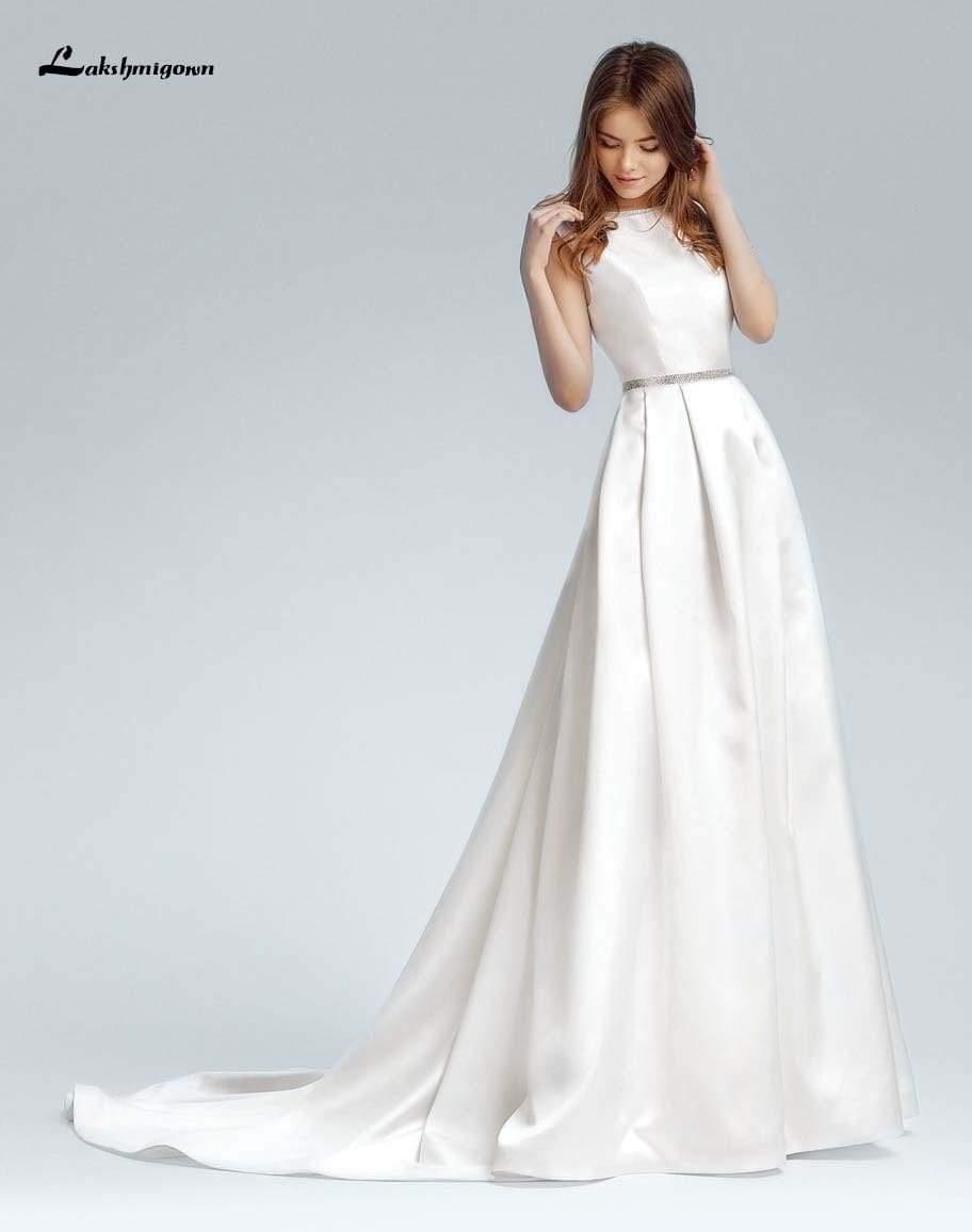 NumberSea A-line satin Wedding Dresses with sashes Sexy African