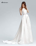 NumberSea A-line satin Wedding Dresses with sashes Sexy African