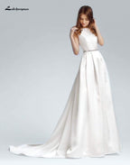 NumberSea A-line satin Wedding Dresses with sashes Sexy African