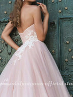NumberSea A-Line Wedding Dresses V Neck Sweep / Brush Train