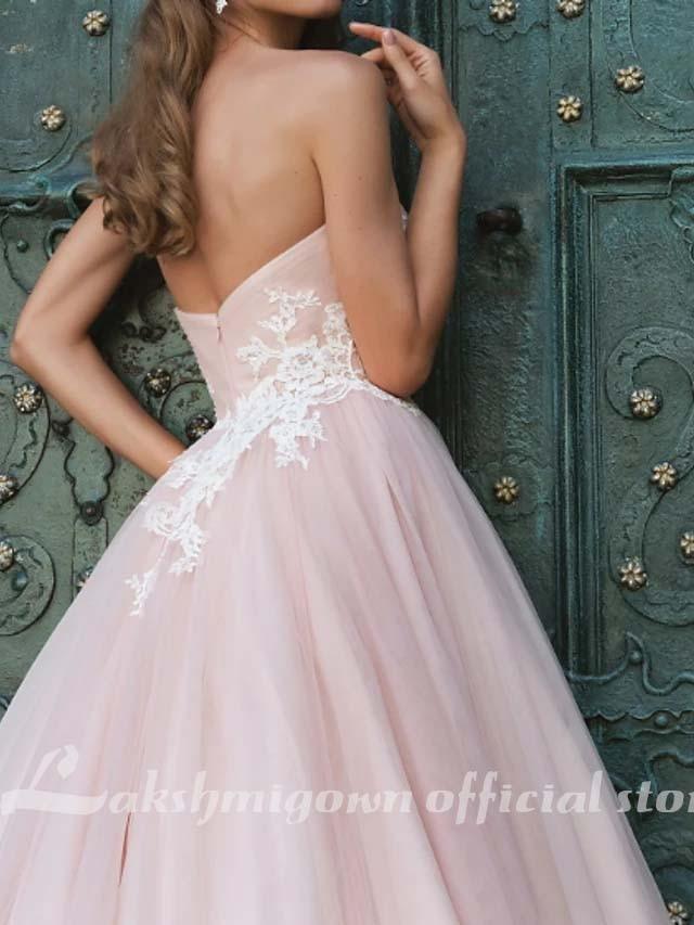 NumberSea A-Line Wedding Dresses V Neck Sweep / Brush Train