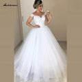 NumberSea African White Lace Garden Wedding Dresses Ball Gown Styles