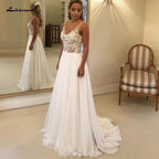 NumberSea Backless A Line Chiffon Wedding Dress Beach Summer