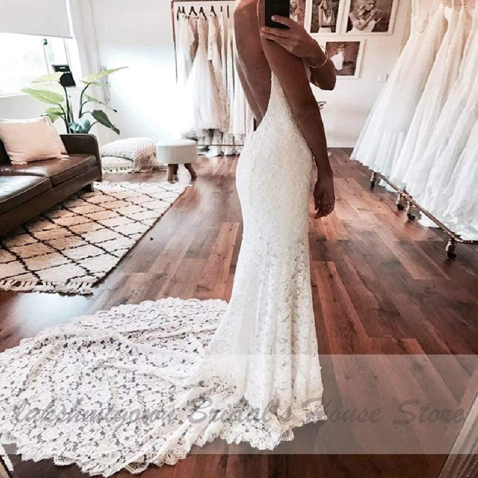 NumberSea Backless Sexy Women Wedding Dresses Mermaid Wedding Dress