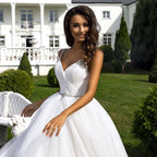 NumberSea Ball Gown Wedding Dress Sexy Beading Spaghetti Straps V Neck Ruched Backless Wedding Dresses Vestido De Novia