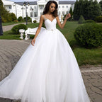 NumberSea Ball Gown Wedding Dress Sexy Beading Spaghetti Straps V Neck Ruched Backless Wedding Dresses Vestido De Novia