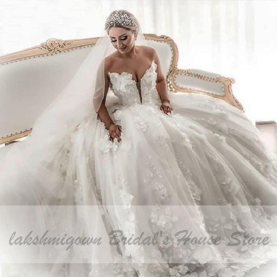NumberSea Ball Gown Wedding Dress Women Off Shoulder Long Train