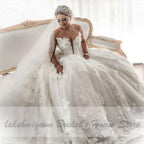 NumberSea Ball Gown Wedding Dress Women Off Shoulder Long Train