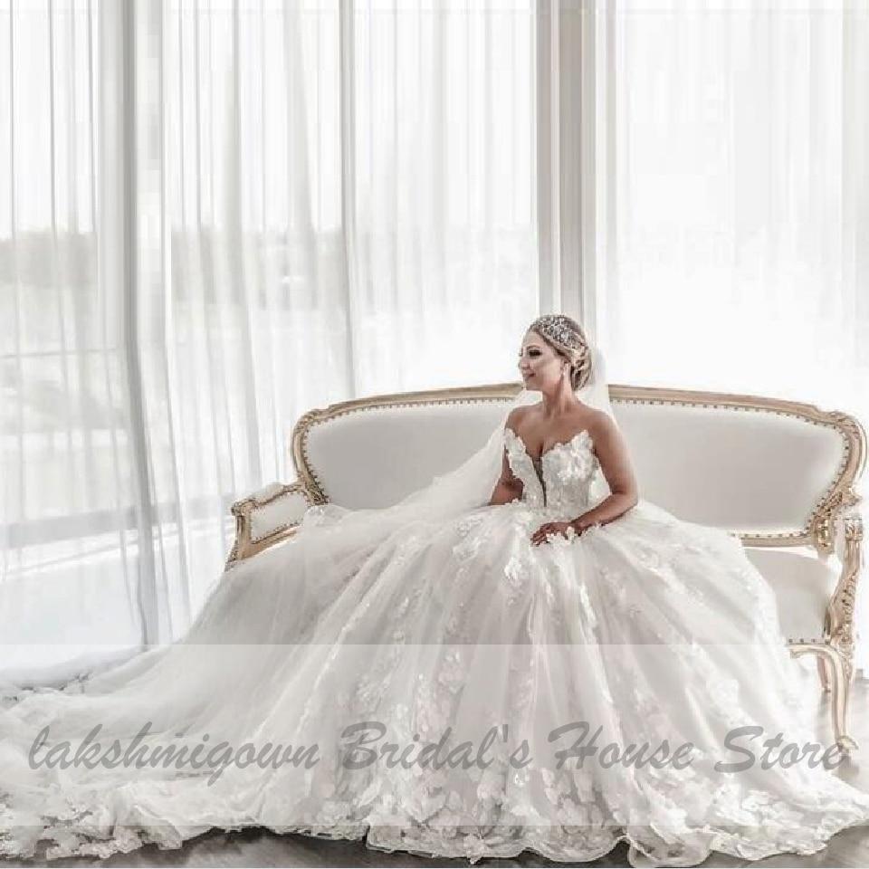 NumberSea Ball Gown Wedding Dress Women Off Shoulder Long Train