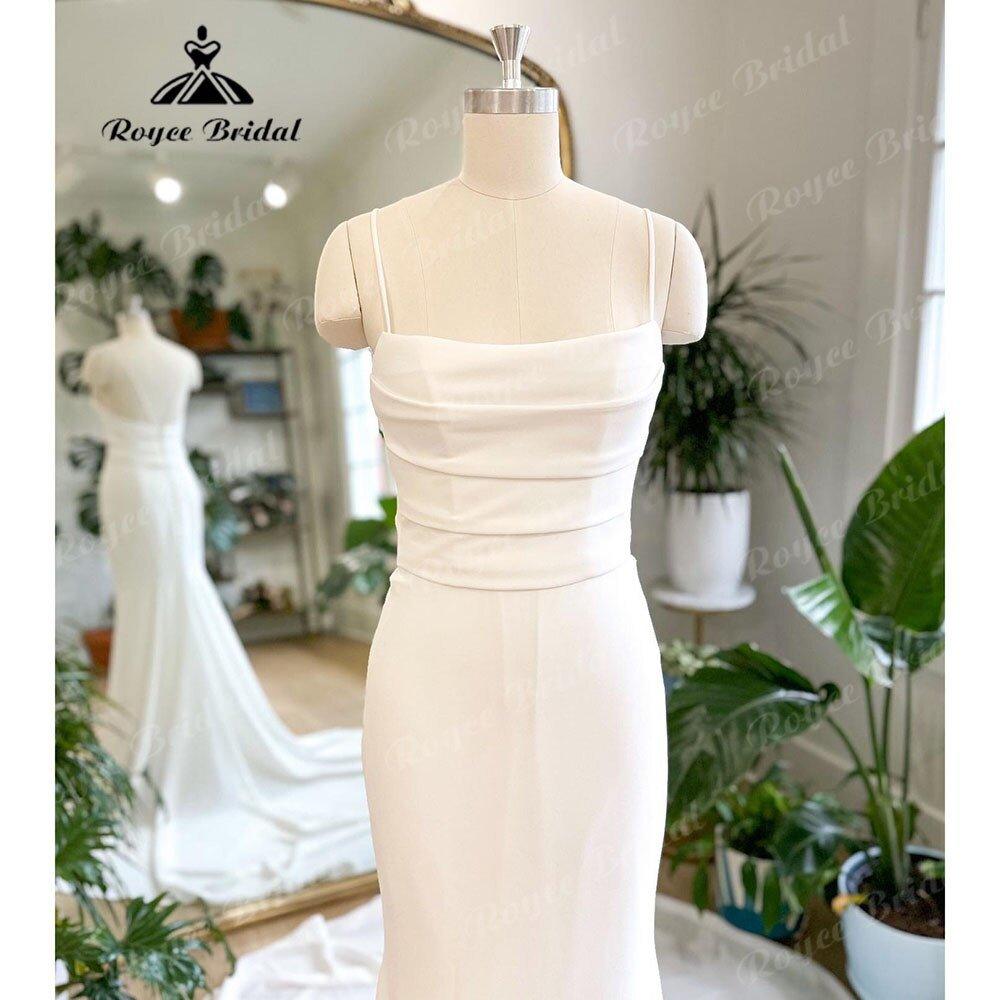 NumberSea Beach Mermaid/Trumpet Boho Soft Satin Pleat Women Wedding Dress Sweep Train Off Shouler Bridal Reception Wedding Party Gown 2025