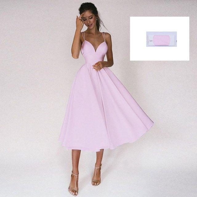NumberSea Beach Short Wedding Dress Soft Satin Spaghetti Strap A Line Bridal Wedding gown trouwjurk Vestidos de Nova wedding party dress